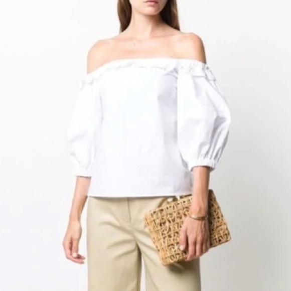 Ba&sh Pascal Off-the-Shoulder Top  Blouse White size Small - Picture 1 of 7